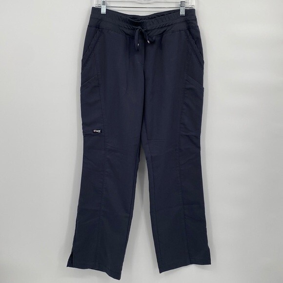 Grey's Anatomy Mid Rise Flare Bottom Drawstring Scrub Pants Gray Size MP - Picture 1 of 10